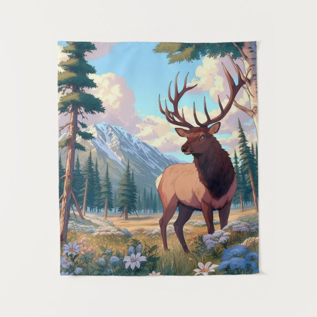 Tapete De Parede Um veado em meio à natureza (Frente)