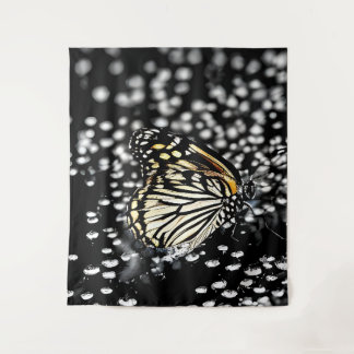 Tapete De Parede Uma borboleta delicada com gotas de orvalho