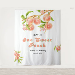 Tapete De Parede Uma Fruta de pêssego doce primeiro aniversario