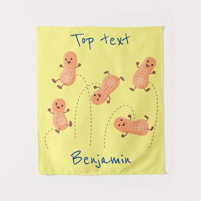 Tapete De Parede Uma ilustração de desenho animado de amendoins de  (Frente)