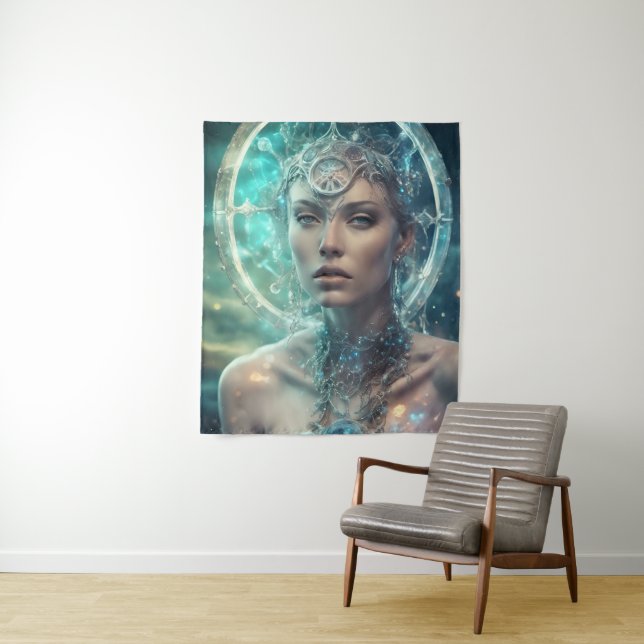 Tapete De Parede Uma Mulher Alienígena de Ficção Científica (In Situ)