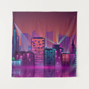 Tapete De Parede Uma paisagem urbana colorida e brilhante. ilustra