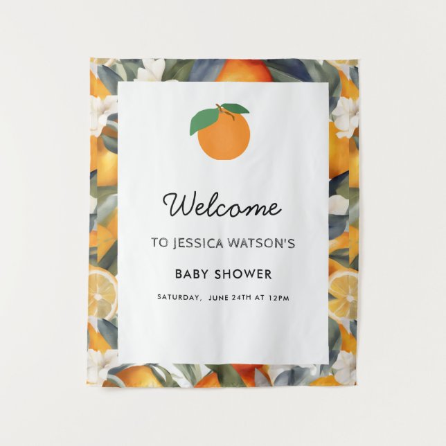 Tapete De Parede Uma Pequena Beleza Está a Caminho Chá de Bebê de C (Frente)