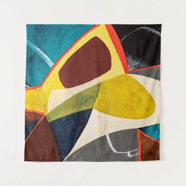 Tapete De Parede Uma pintura de aquarela Abstrato modernista. (Frente)