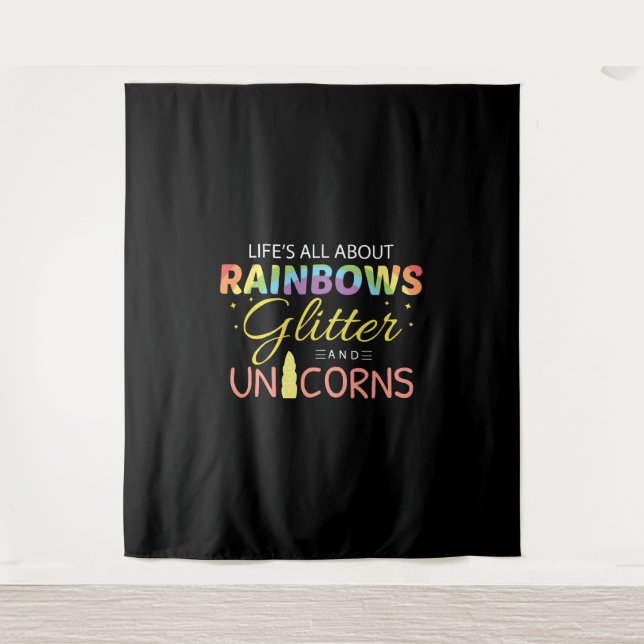 Tapete De Parede Unicorn Lover Gift Idea Rainbows Glitter Unicórnio (Frente)