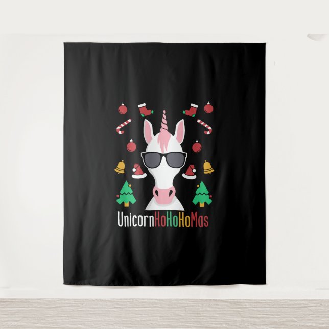 Tapete De Parede Unicórnio de Natal (Frente)