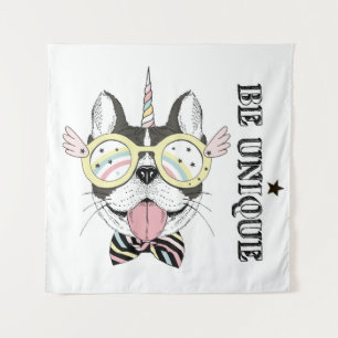 Tapete De Parede Unicórnio do buldogue francês