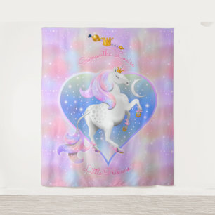 Tapete De Parede Unicórnio Rosa Personalizado da Princesa