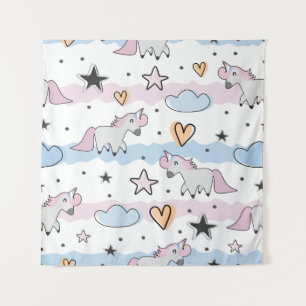 Tapete De Parede Unicorns and stars pattern