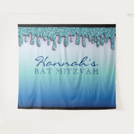 Tapete De Parede Unidade de disquete azul-aqua Bat Mitzvah Backdrop