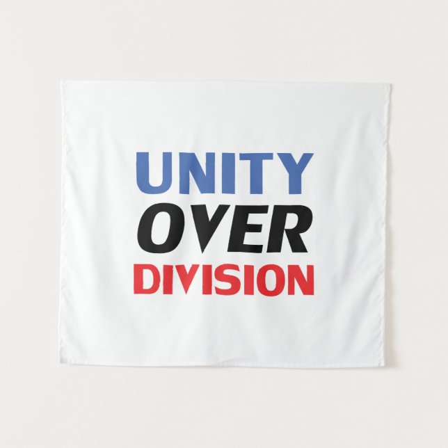 Tapete De Parede "Unity over Division" Blue Red White Black (Frente (Horizontal))