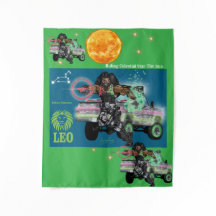 Universo do Zodíaco -Leão-Bandeira de Festa Tapeça