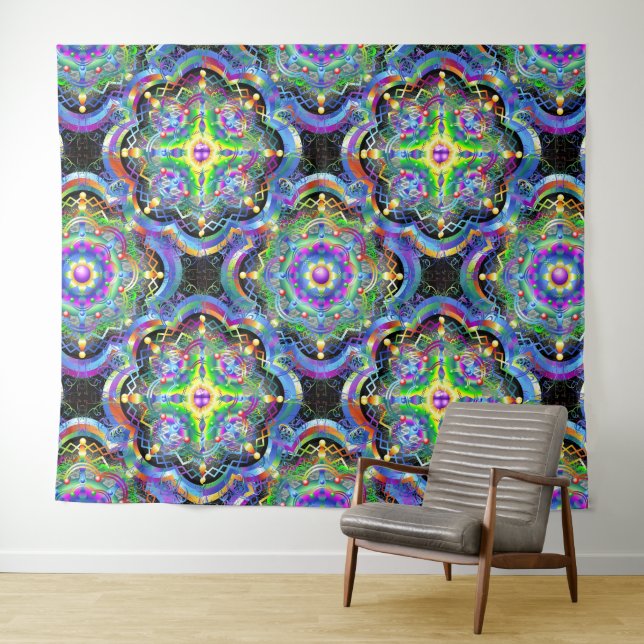 Tapete De Parede Universo Mandala Cores Psicodélicas (In Situ (Horizontal))