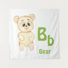 Tapete De Parede Ursa personalizar ABC: Letra B - Adicione seu Nome