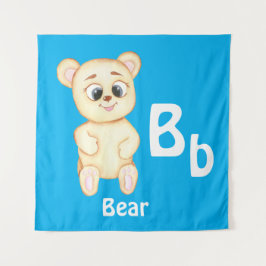 Tapete De Parede Ursa personalizar ABC: Letra B - Adicione seu Nome