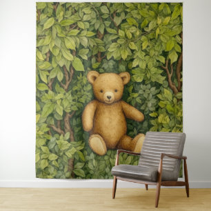 Tapete De Parede Urso de pelúcia no estilo de arte florestal "nouve