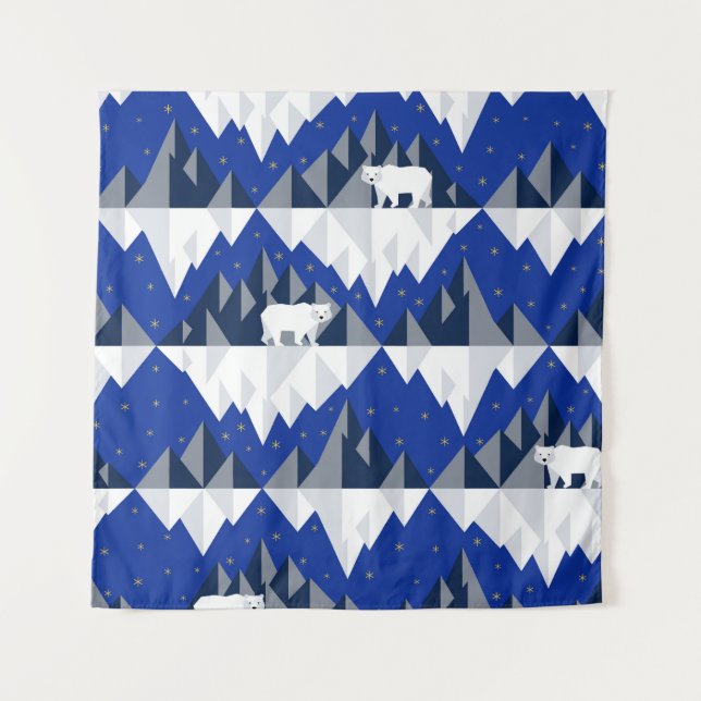 Tapete De Parede Urso Polar no Padrão Iceberg Sem Olhos. (Frente)