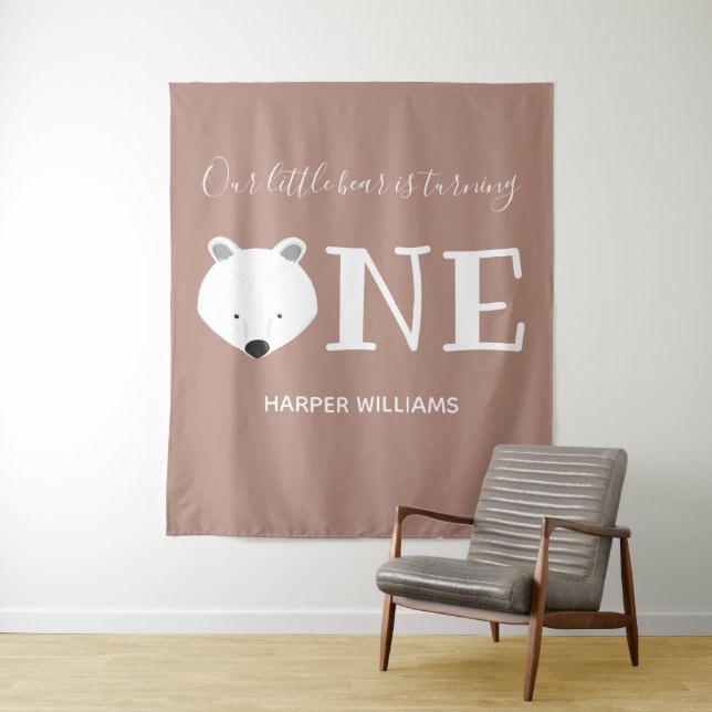 Tapete De Parede Urso Polar Um Animal Fofo Primeiro Aniversário (In Situ)