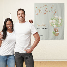 Tapete De Parede Urso Verde Neutro Oh Bebê Balão