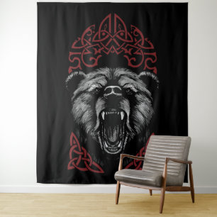 Tapete De Parede Urso Vikingo Rugindo