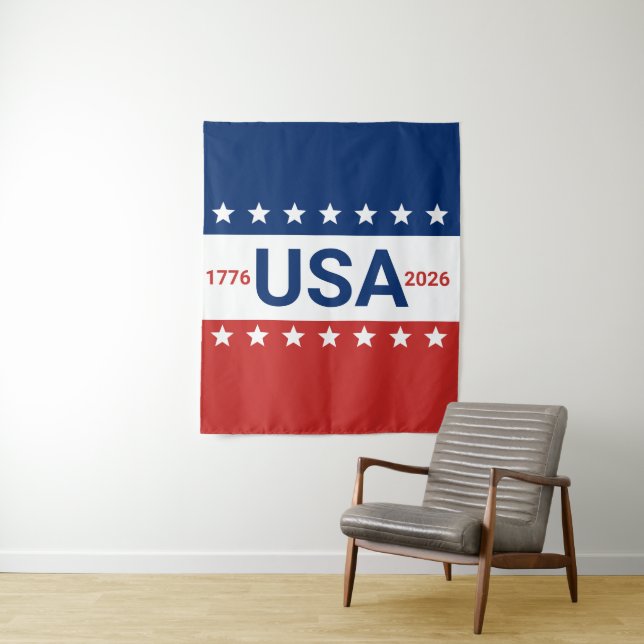 Tapete De Parede USA 1776 2026 250th Anniversary Red White Blue (In Situ)