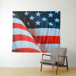 Tapete De Parede USA American Flag Red White e Blue