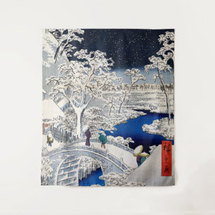 Tapete De Parede Utagawa Hiroshige - Ponte do Tambor em Meguro