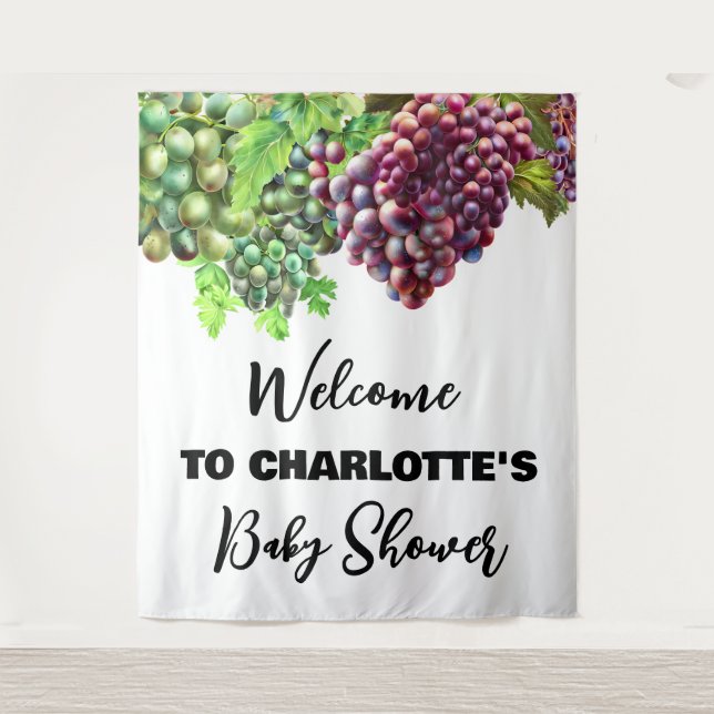 Tapete De Parede Uva da videira da vinícola noivado rural  (Frente)