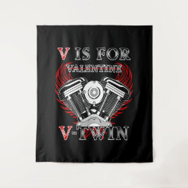 Tapete De Parede V is for Valentine, V-Twin Motorcycle. Biker