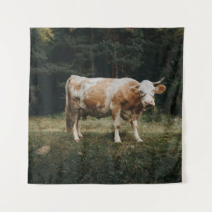 TAPETE DE PAREDE VACA BRANCA E MARCADA