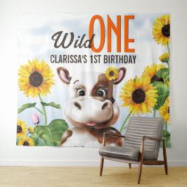 Tapete De Parede Vaca Girassol Primeiro Aniversário
