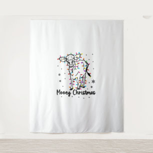 Tapete De Parede Vaca Mooey Natal Leve Árvore Engraçado Neve Xmas e