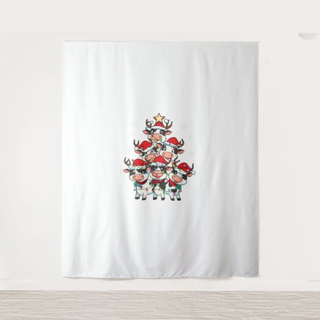 Tapete De Parede Vaca Natal Natal Meninas Rapazes Papais noeis Engr (Frente)