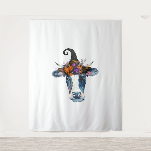 Tapete De Parede Vaca Negra Branca de Halloween (Frente)