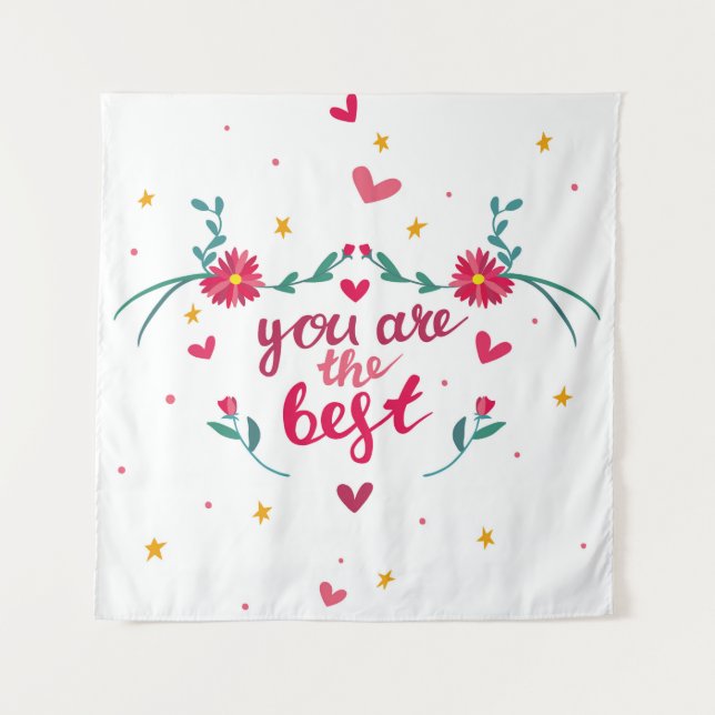 Tapete De Parede Valentine's day greeting card with hearts,  flower (Frente)