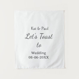Tapete De Parede Vamos brindar ao casamento nome data casal simples
