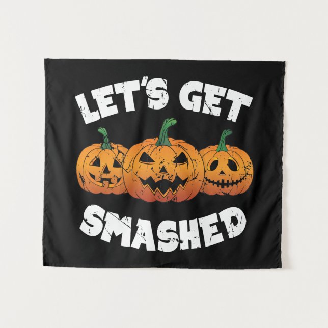Tapete De Parede Vamos Esmagar Pumpkins Jack O Lanterna Halloween (Frente (Horizontal))