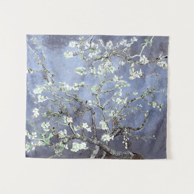 Tapete De Parede Van Gogh Almond Blossomo Aço Azul (Frente (Horizontal))