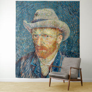 Tapete De Parede Van Gogh - Autorretrato com um Chapéu de Feltro Ci