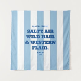 Tapete De Parede Vaqueira Costeira Moda Western Faixa Azul da Caban