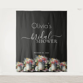 Tapete De Parede Vaso de Flores da Primavera Romântica para Chá de