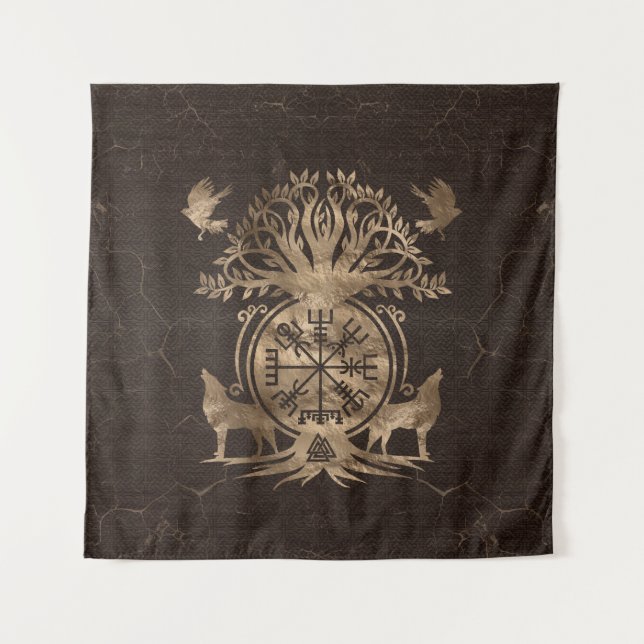 Tapete De Parede Vegvisir - Ornamento de Compass Viking