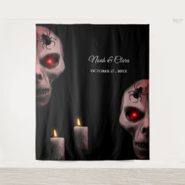 Tapete De Parede Vela de Aranha do Crânio Gótico - Halloween Moody 