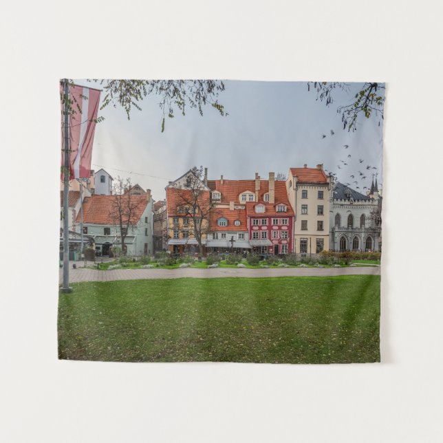 Tapete De Parede Velha cidade de Riga no outono (Frente (Horizontal))