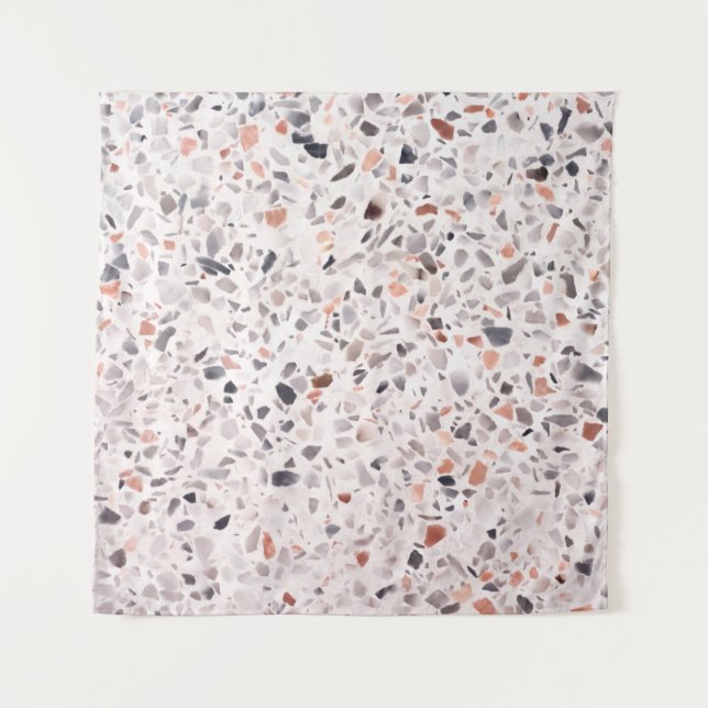 Tapete De Parede Velho terrazzo textura, padrão de hamper. (Frente)