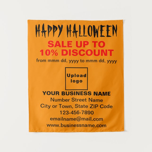 Tapete De Parede Venda de Dia das Bruxas em Laranja (Frente)