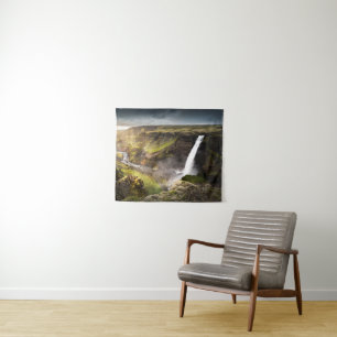 Tapete De Parede Verão da cachoeira   de Haifoss em Islândia