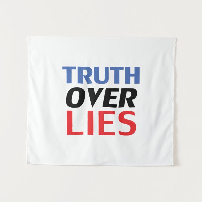 Tapete De Parede "Verdade sobre Mentiras" Azul Vermelho Branco Pret (Frente (Horizontal))