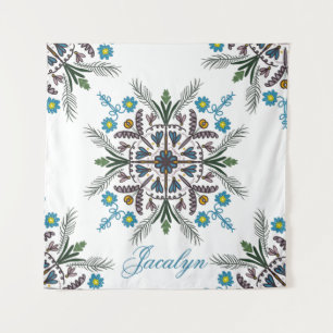 Tapete De Parede Verde Botânico Moderno Boêmia Nome Mandala