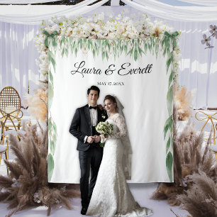 Tapete De Parede Verde Deixa Pista de Fundo Foto de Casamento